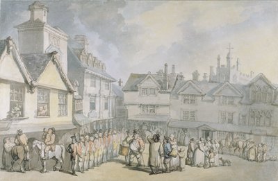 Een Recensie op een Marktplein, c.1790 door Thomas Rowlandson